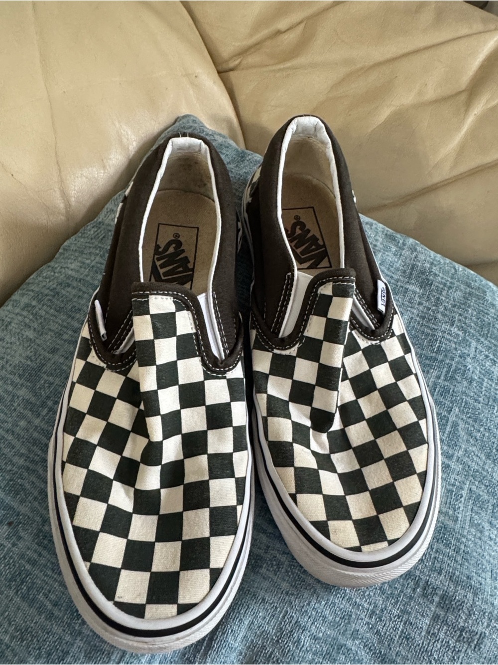 Vans Checkerboard Slip-On Sneakers - Black & White